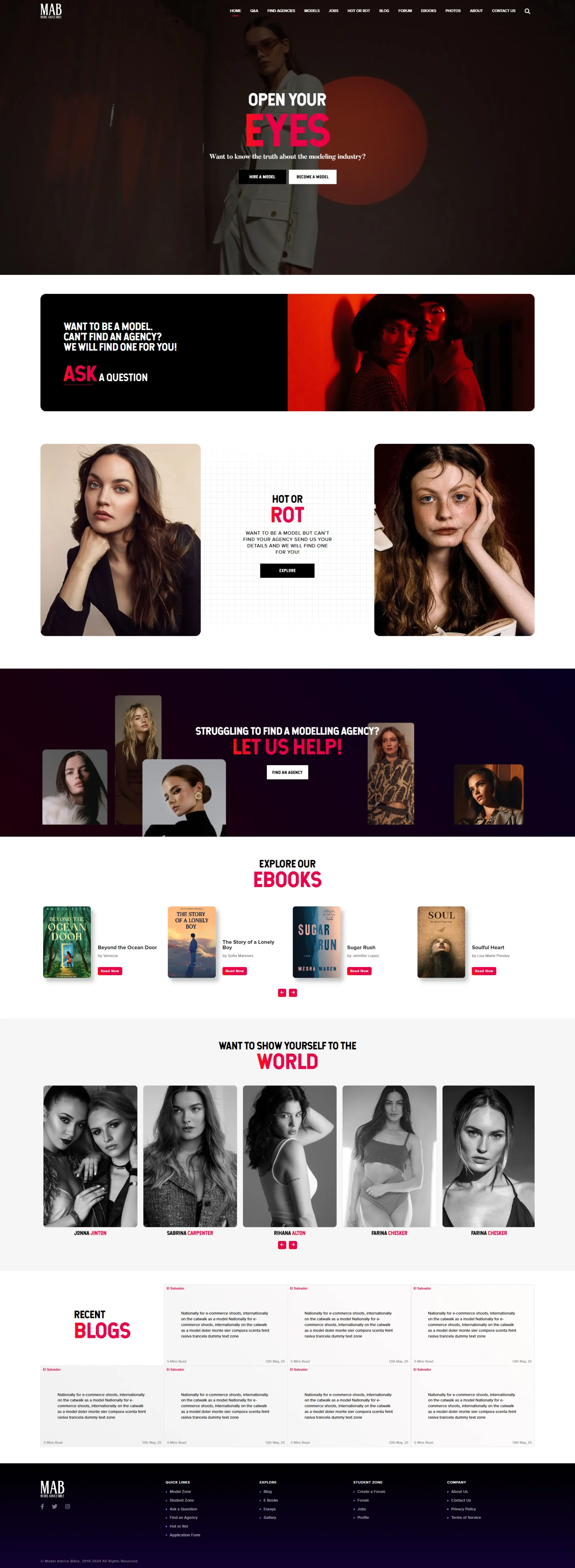 MAB landing page